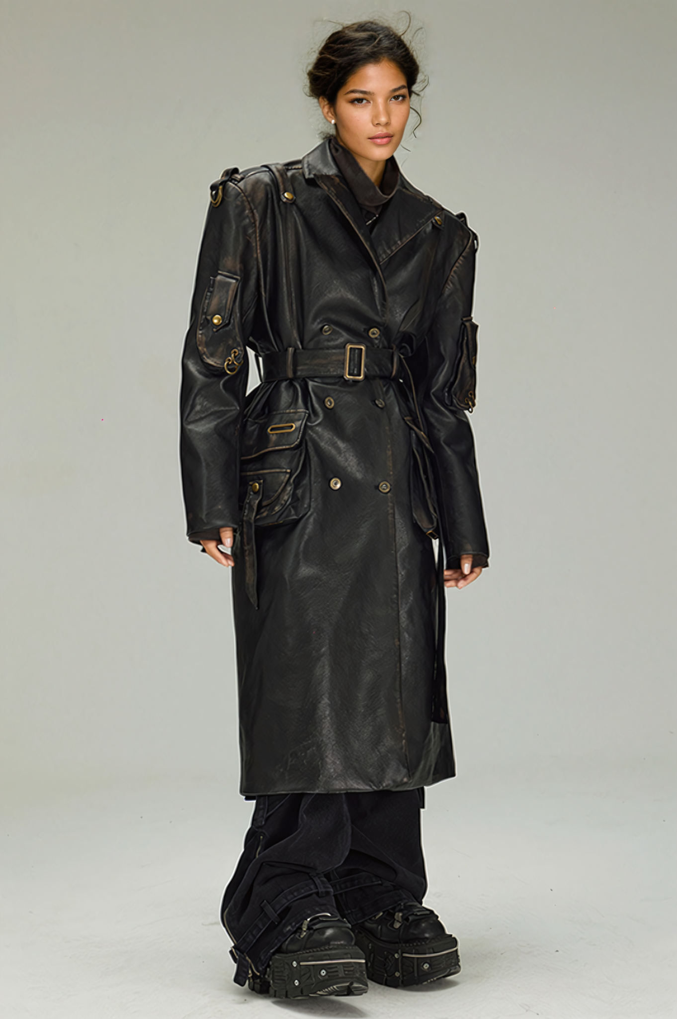 Berlin Over Leather Trench