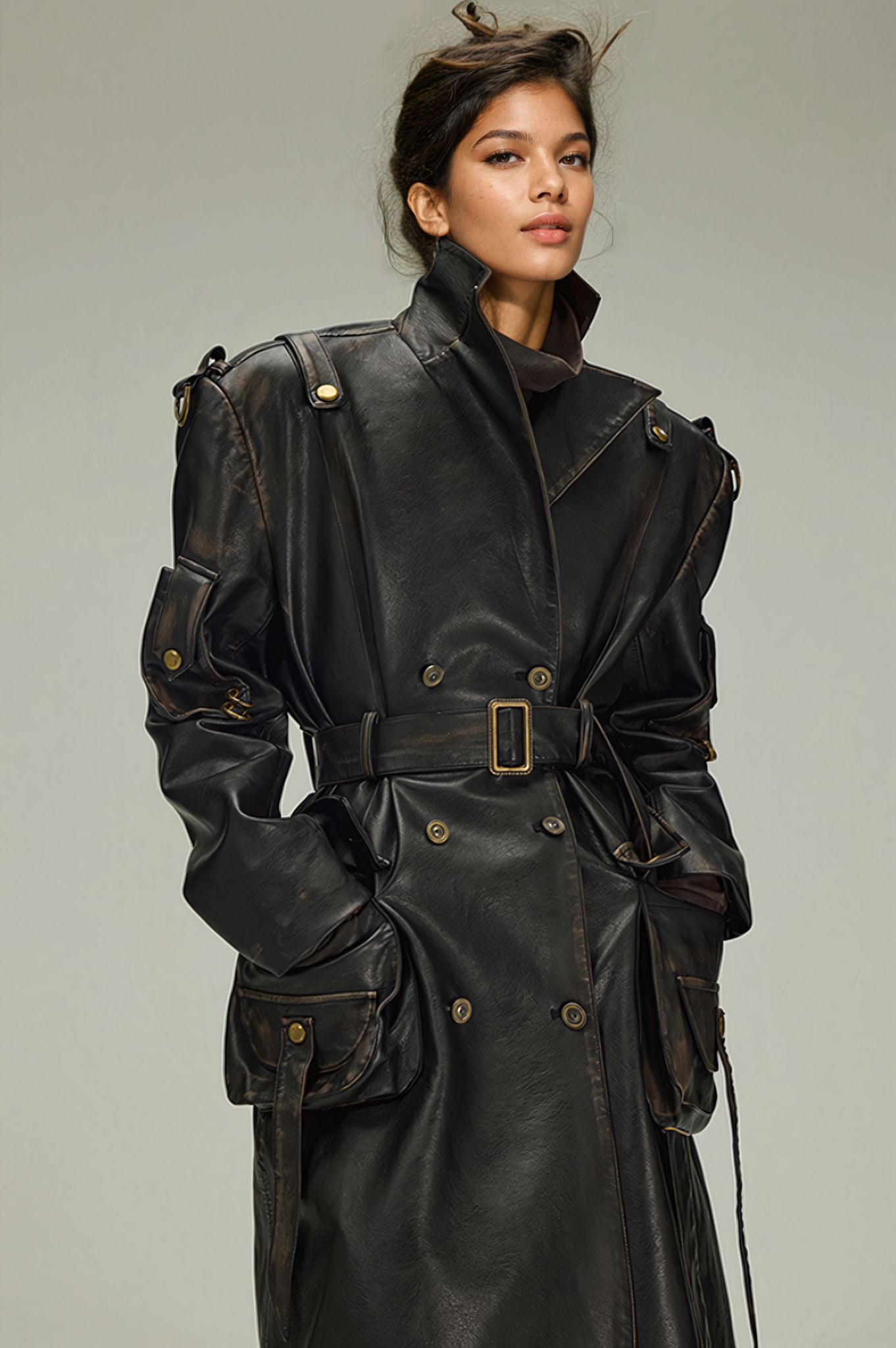 Berlin Over Leather Trench