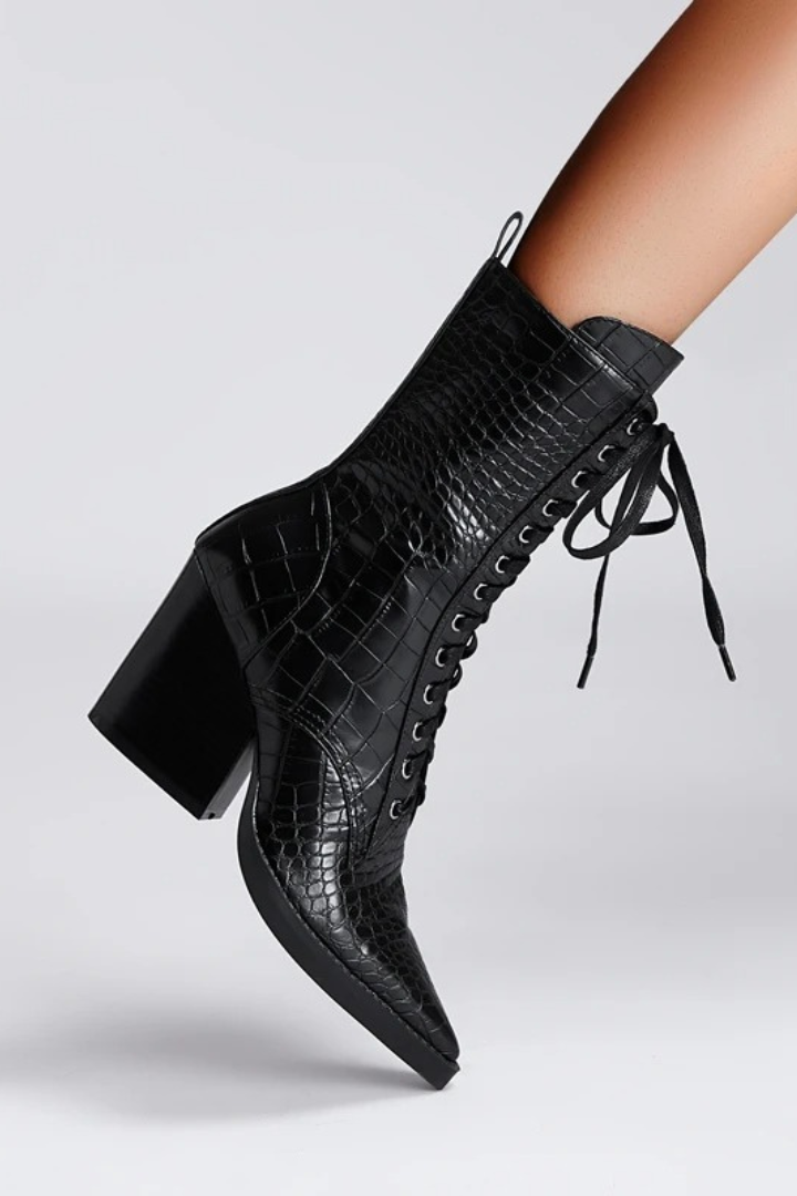 Python Lace-Up Boots