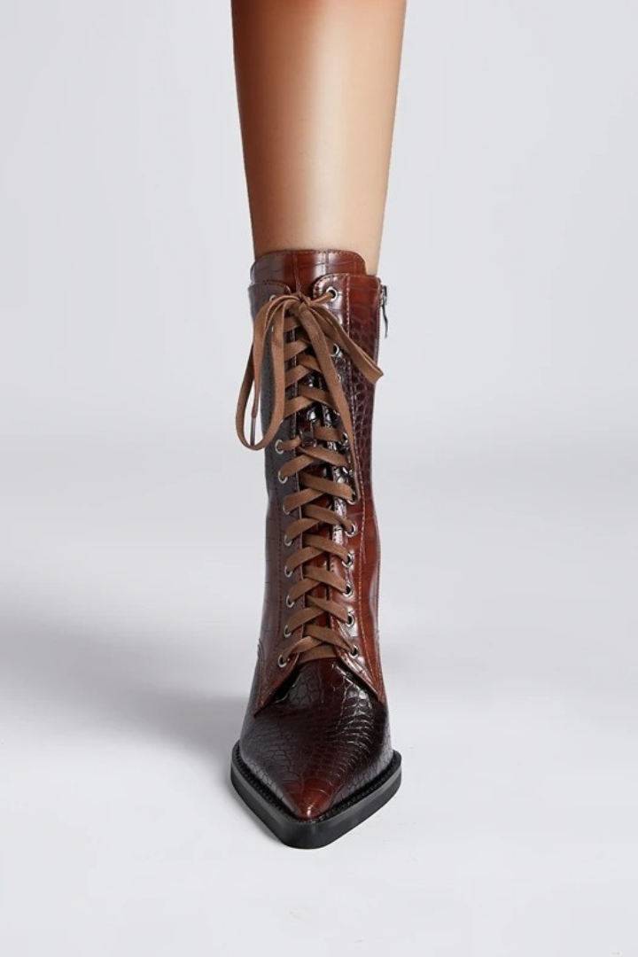 Python Lace-Up Boots