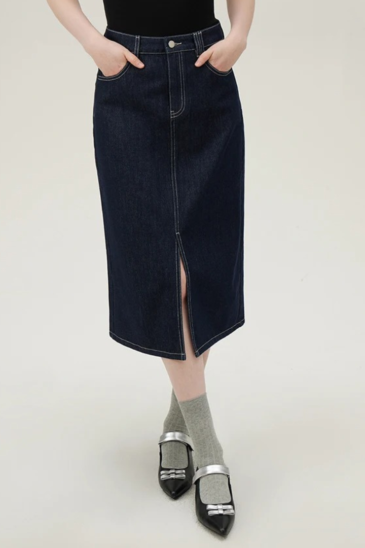 High Waist Denim Skirt