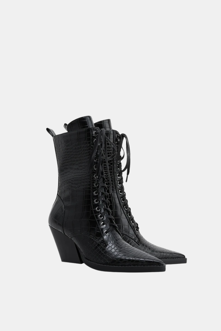 Python Lace-Up Boots