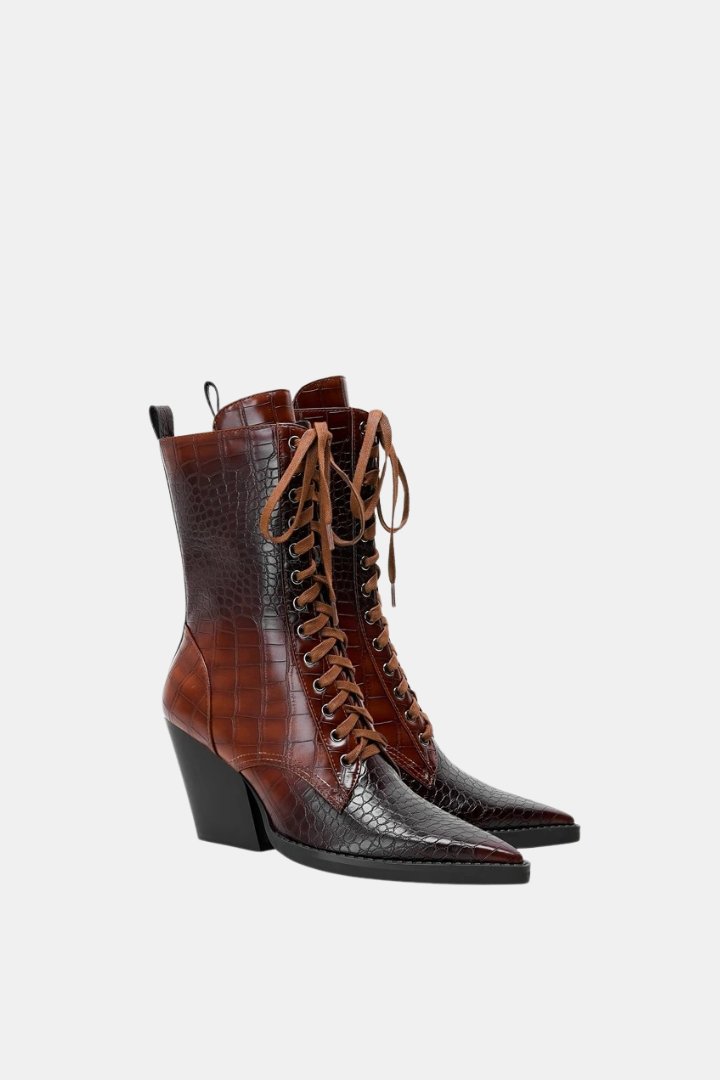 Python Lace-Up Boots