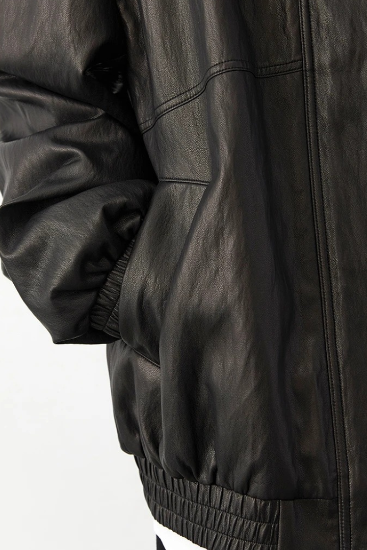 Vintage Effect Leather Jacket