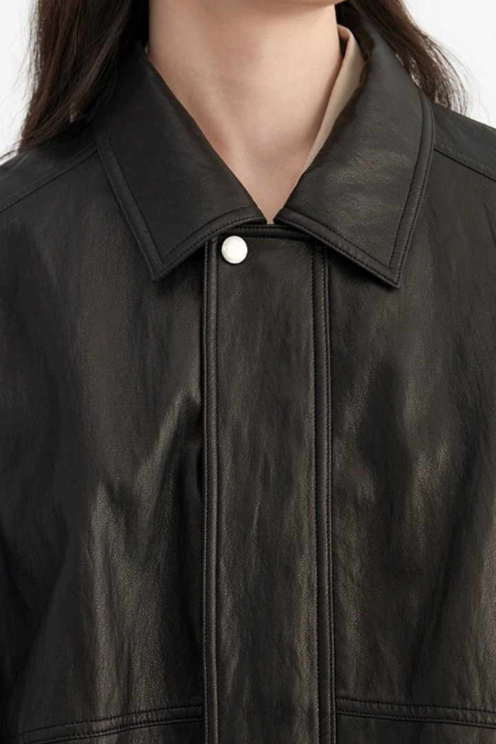 Vintage Effect Leather Jacket