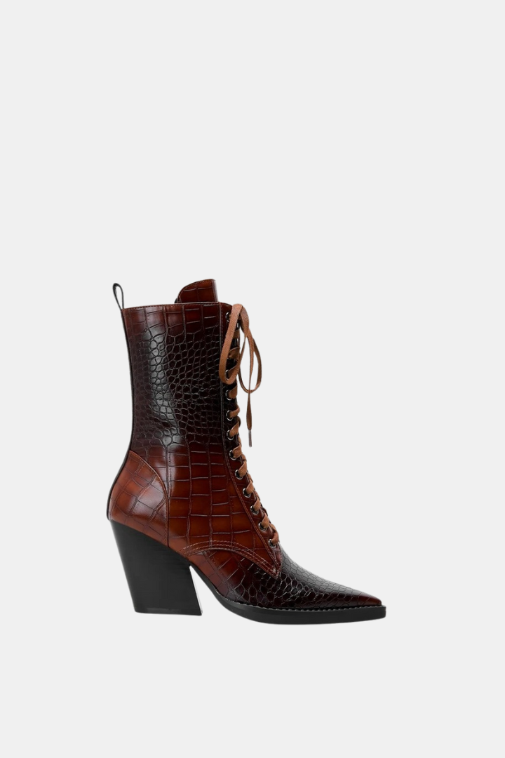 Python Lace-Up Boots