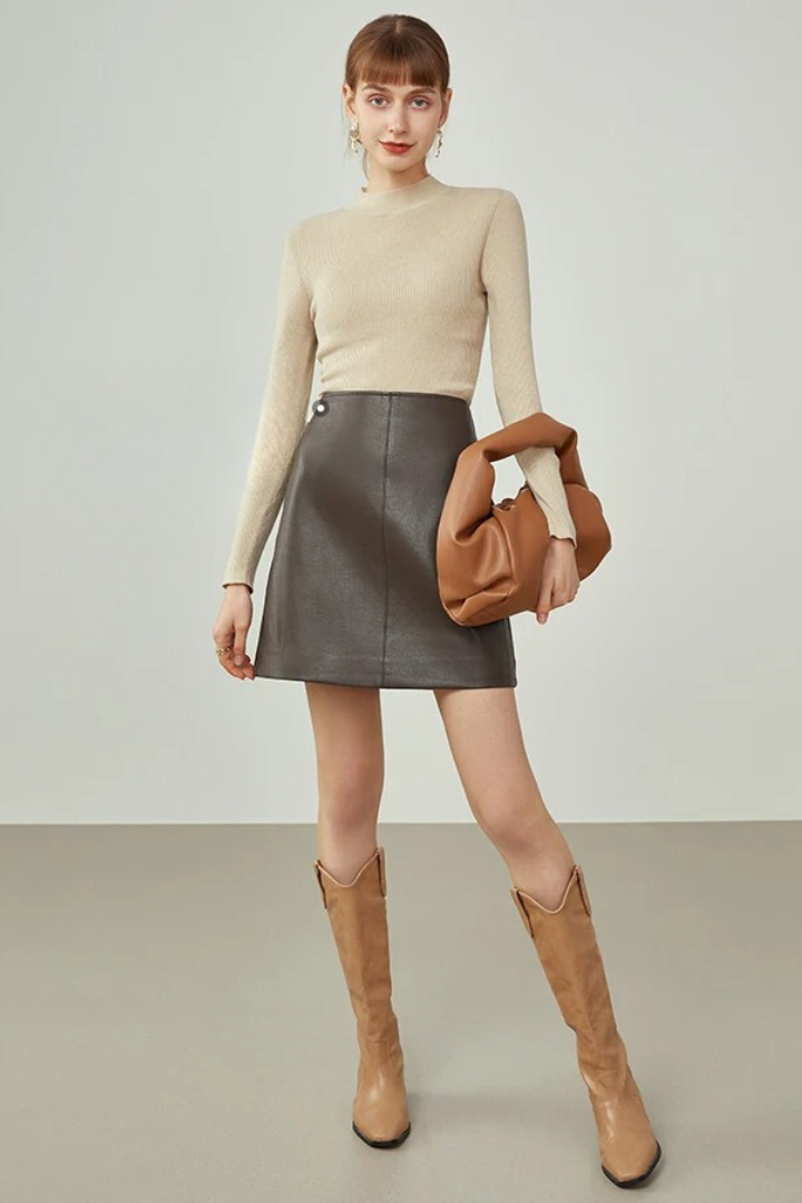 Leather High Waist Skirt