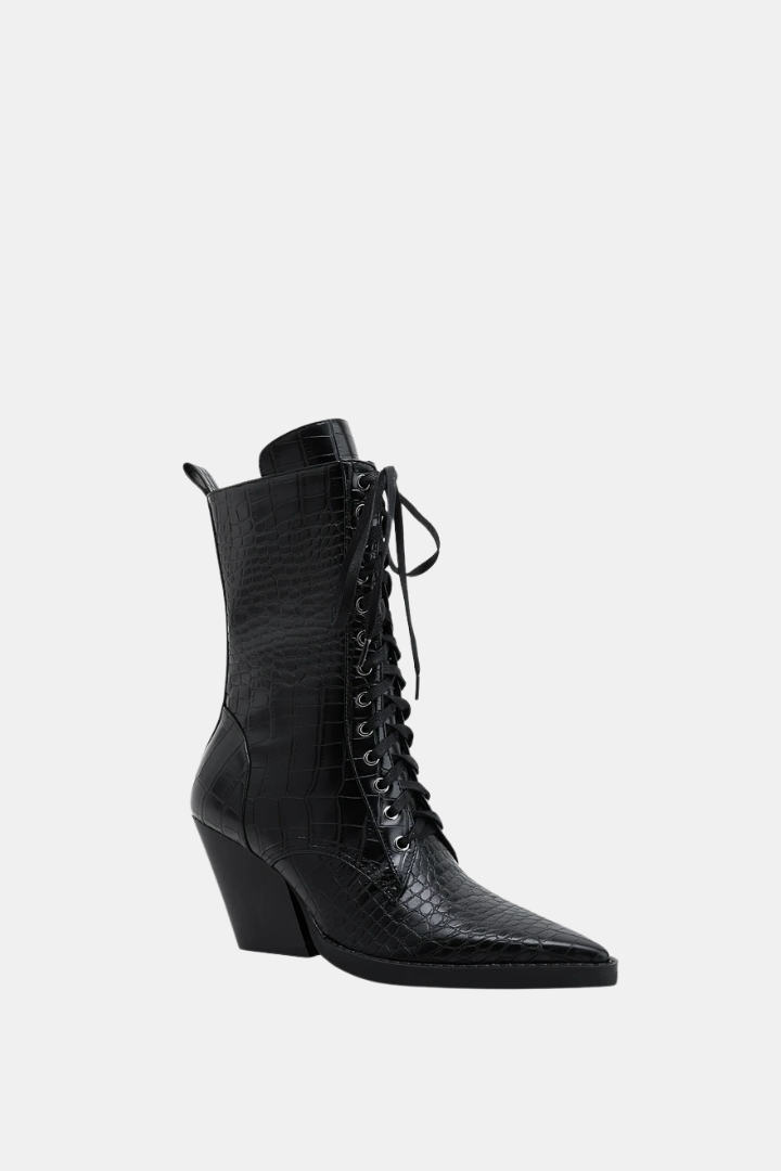 Python Lace-Up Boots