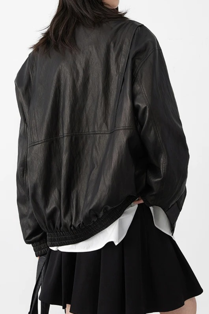 Vintage Effect Leather Jacket